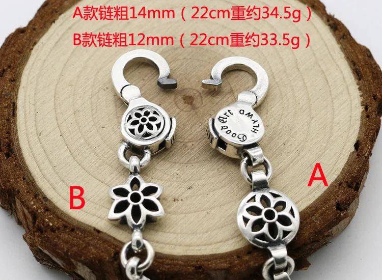 925 sterling silver handmade minimalist and versatile trendsetter cherry blossom small bracelet for women, anti allergy Japanese