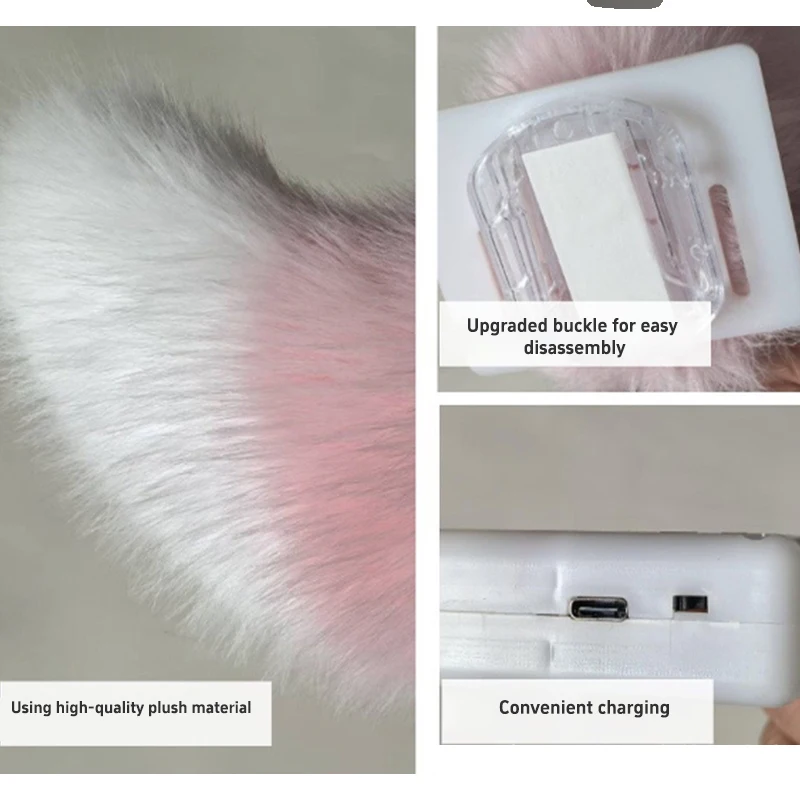 Cute Electric Swing Plush Fox Tail Car Ornament Remote Control Movable Model Electric Bike Motorcycle Universal Decor Home Decor