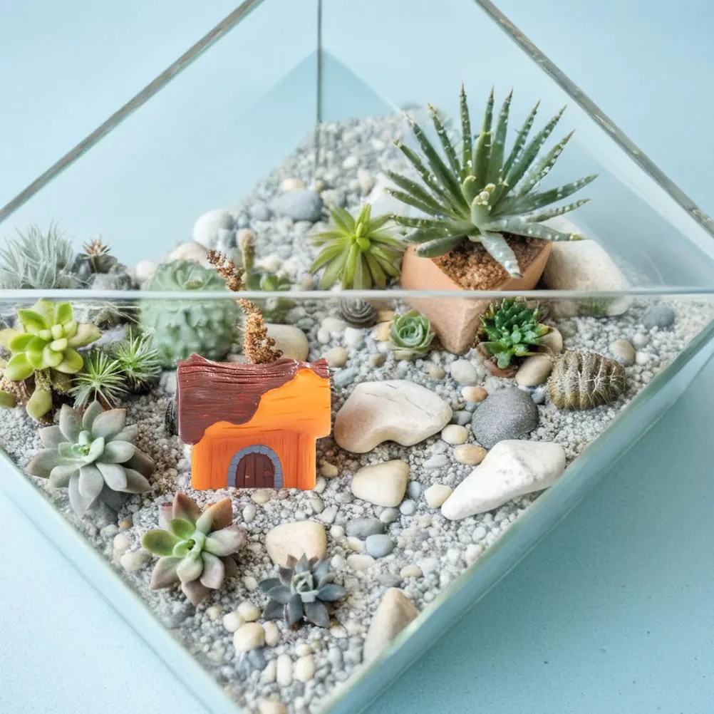 

8 Pcs Landscape Decoration Miniature Dollhouse Kit Resin Mushroom House Statue Garden nament for Home Office Desktop