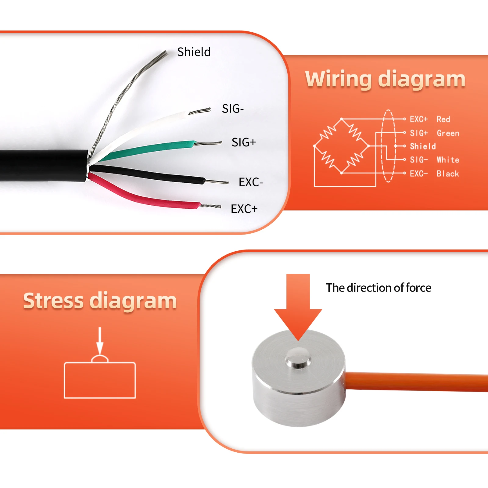 5/10/20/30/50kgMicro Load Cell Tension Compression Force Sensor Weight Pressure Column Robotic Touch Sense System Gravity Adapts