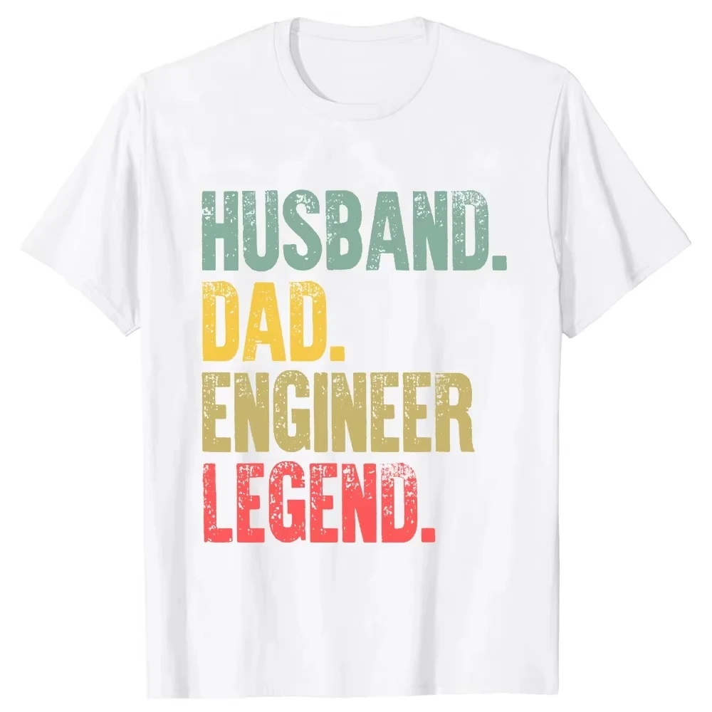 

Забавные ретро-футболки для мужей, пап, инженеров, летние графические ретро-футболки в уличном стиле с коротким рукавом, подарки на День отца, мужские футболки