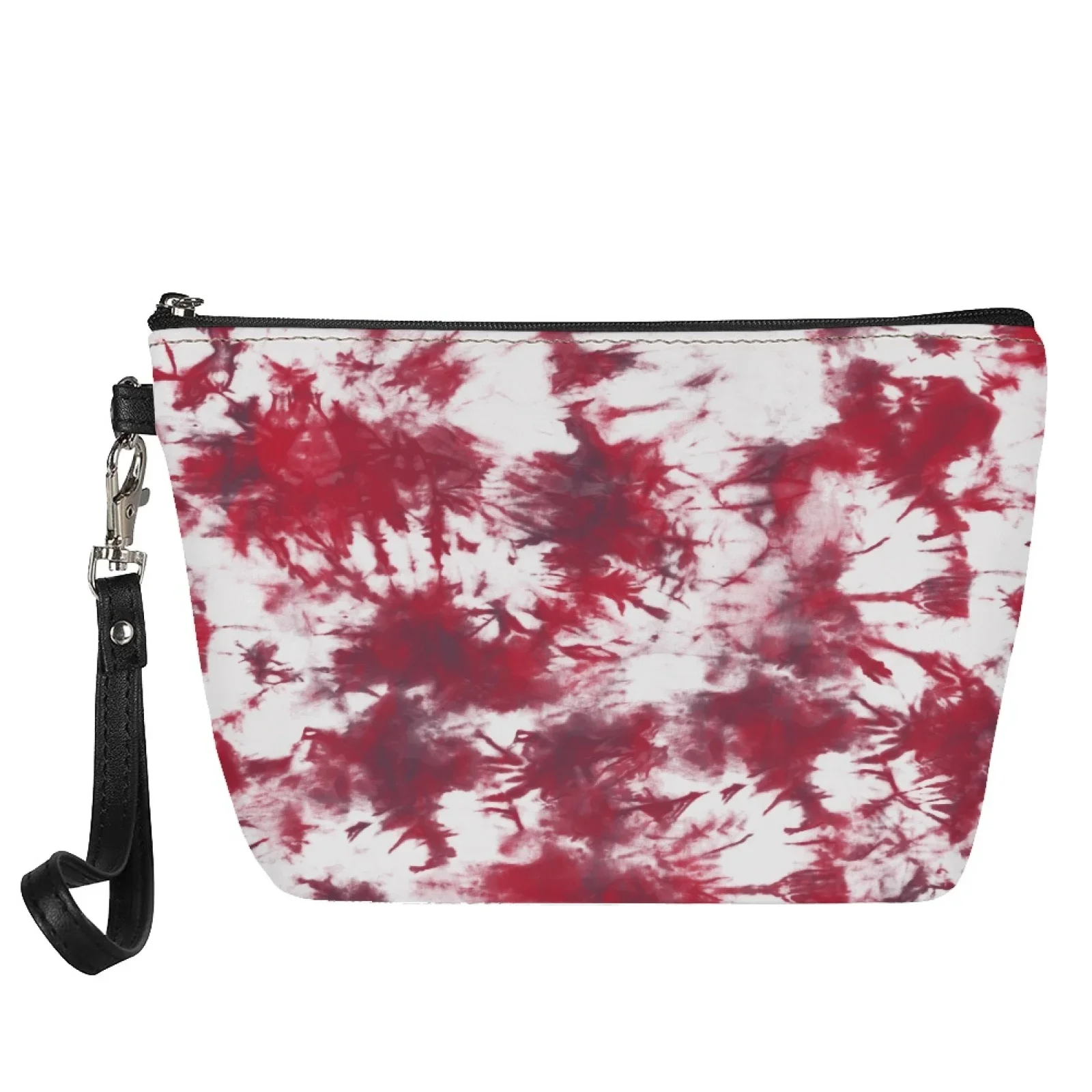 Women's Flat-Top Makeup Bag Tie-Dye Pattern Portable Bracelet Rope Easy To Carry Waterproof PU Space Leather Fit Travel Vacation