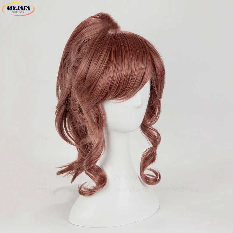 High Quality Sailor Jupiter Cosplay Wig Long Red Brown Ponytail Bangs Heat Resistant Synthetic Hair Anime Wigs + Wig Cap