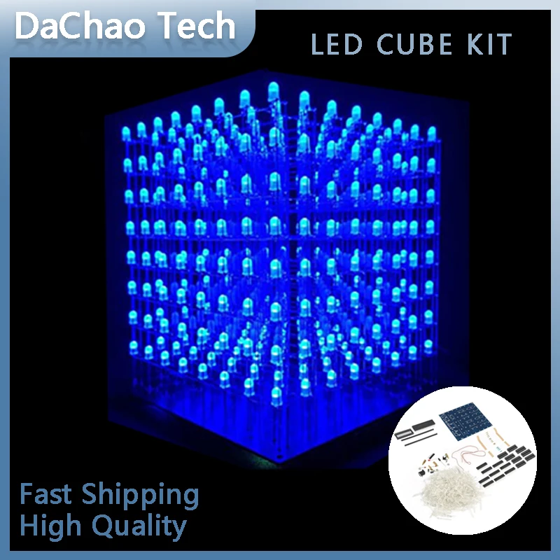 Led Cube Kit DIY Electronics Kit 8x8x8 Mini Led Light Cube DIY Soldering Project Kit