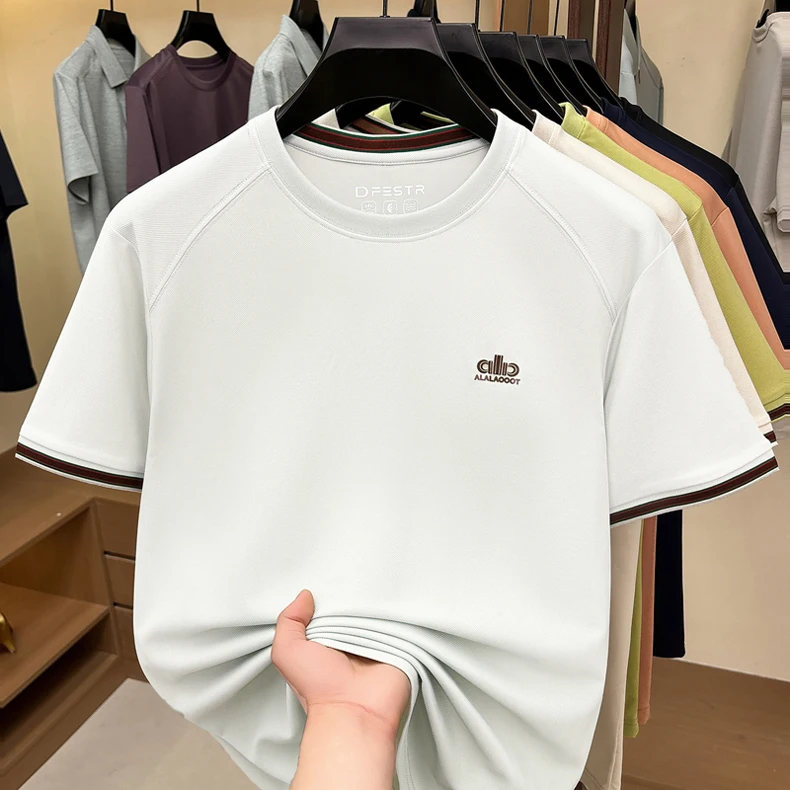 Luxus Marke Kurzarm T-Shirt Männer Designer Mode Buchstaben embossed neue runde Kragen Komfort atmungsaktive Freizeit Sommer Tops – Detail 10