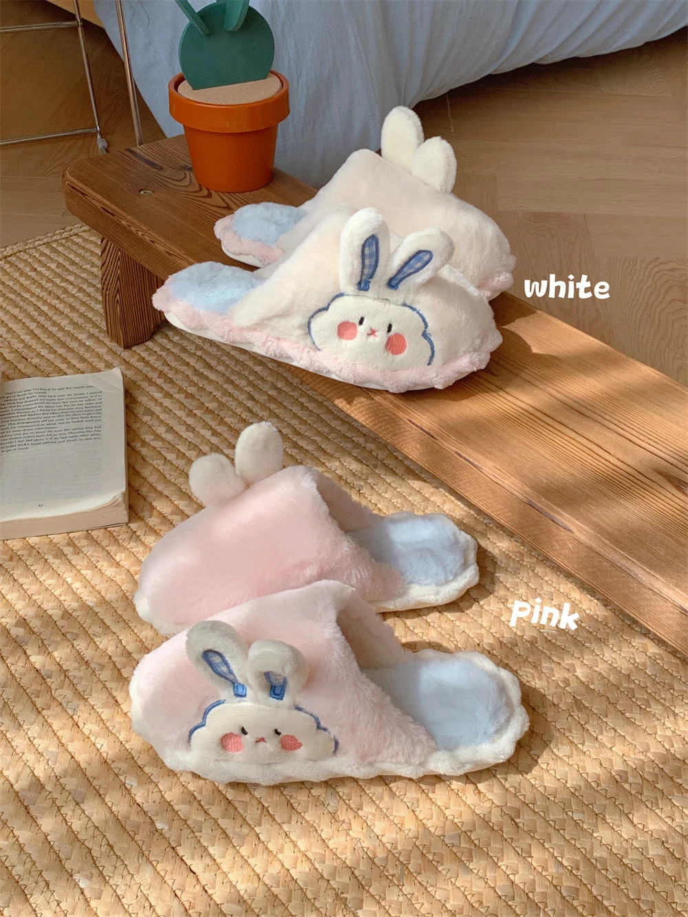 

Funny Animal Cotton Home Slippers 2023 Winter Women's Indoor Home Warmth Cute Rabbit Plush Slipper