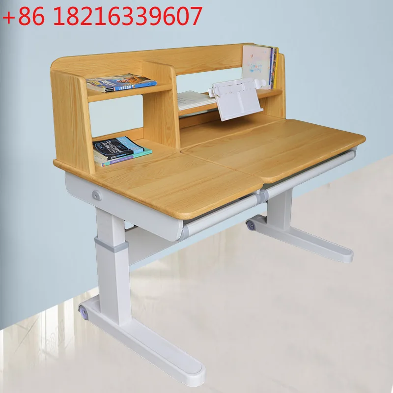 YAO Lifting Solid Wood Study Table Household Homework Writing Table 6-12 years old Elementary school students