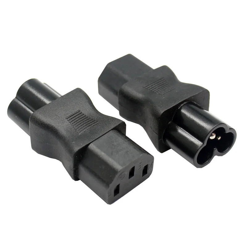 Power Adapter IEC 320 C13 To C8 90 Degree Up Down Angled Right Angle AC Extension Connector