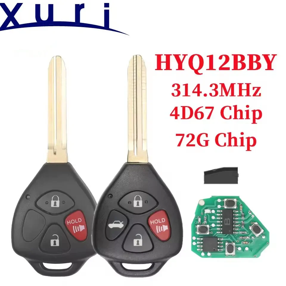 

Xuri HYQ12BBY 314,4 МГц 3/4 кнопки автомобильный дистанционный ключ для Toyota Camry Avalon Corolla Matrix RAV4 Yaris Venza TC/XA/XB/XC