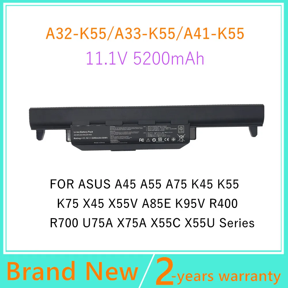 

A32-K55 A33-K55 A41-K55 Laptop Battery For Asus A45 A45D A45N A45V A55 A55A A55D A55N A55V A75 A75A A75D A75V K45 K55 K75 R400