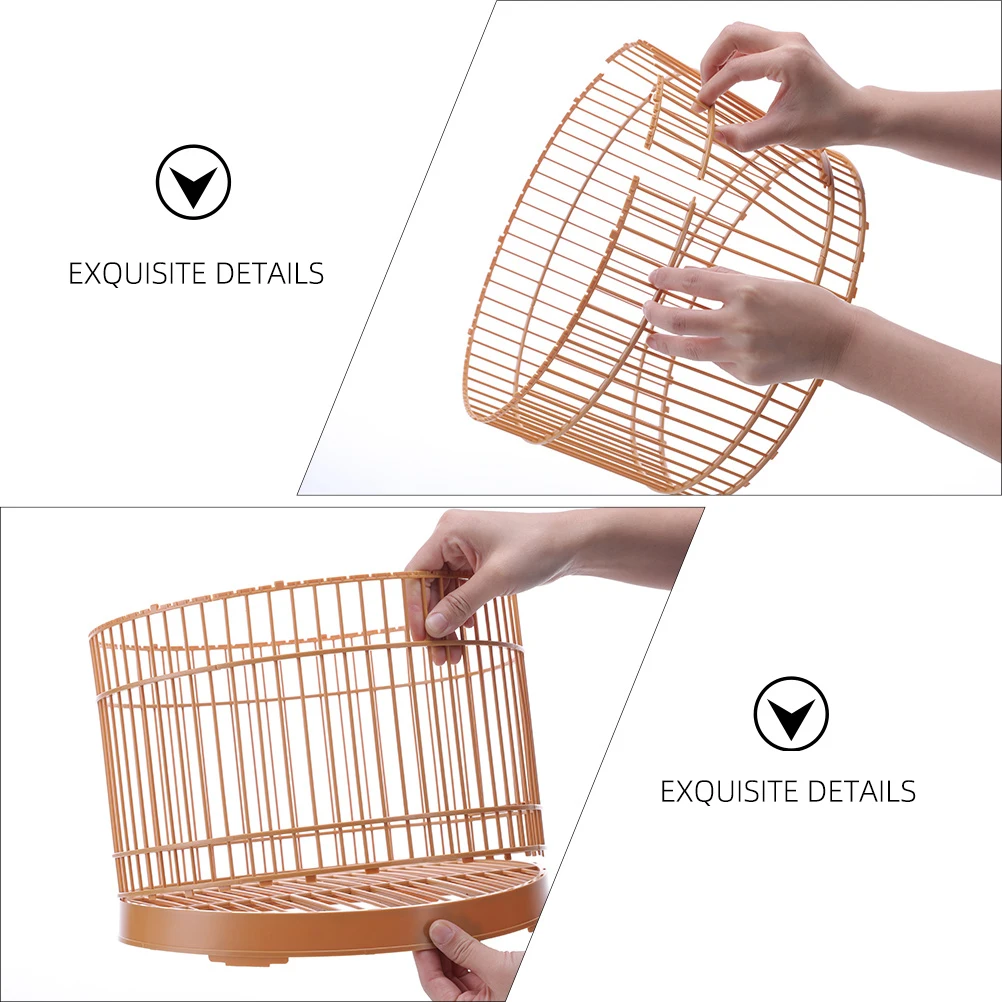 

Creative Bird Cage for Pet Birds Parrots Budgies Hook Standing Pole Bottom Tray Plastic Round Suitable Lovebirds Cockatiels