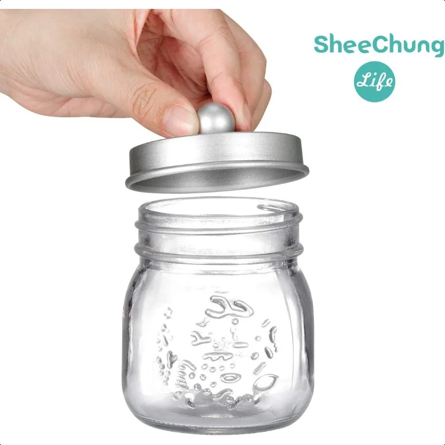 2 Pack Qtip Holder for Bathroom Cotton Swab Holders Cute Mason Jars Decor Bathroom Decor and Accories for Cotton Round Pads Bal
