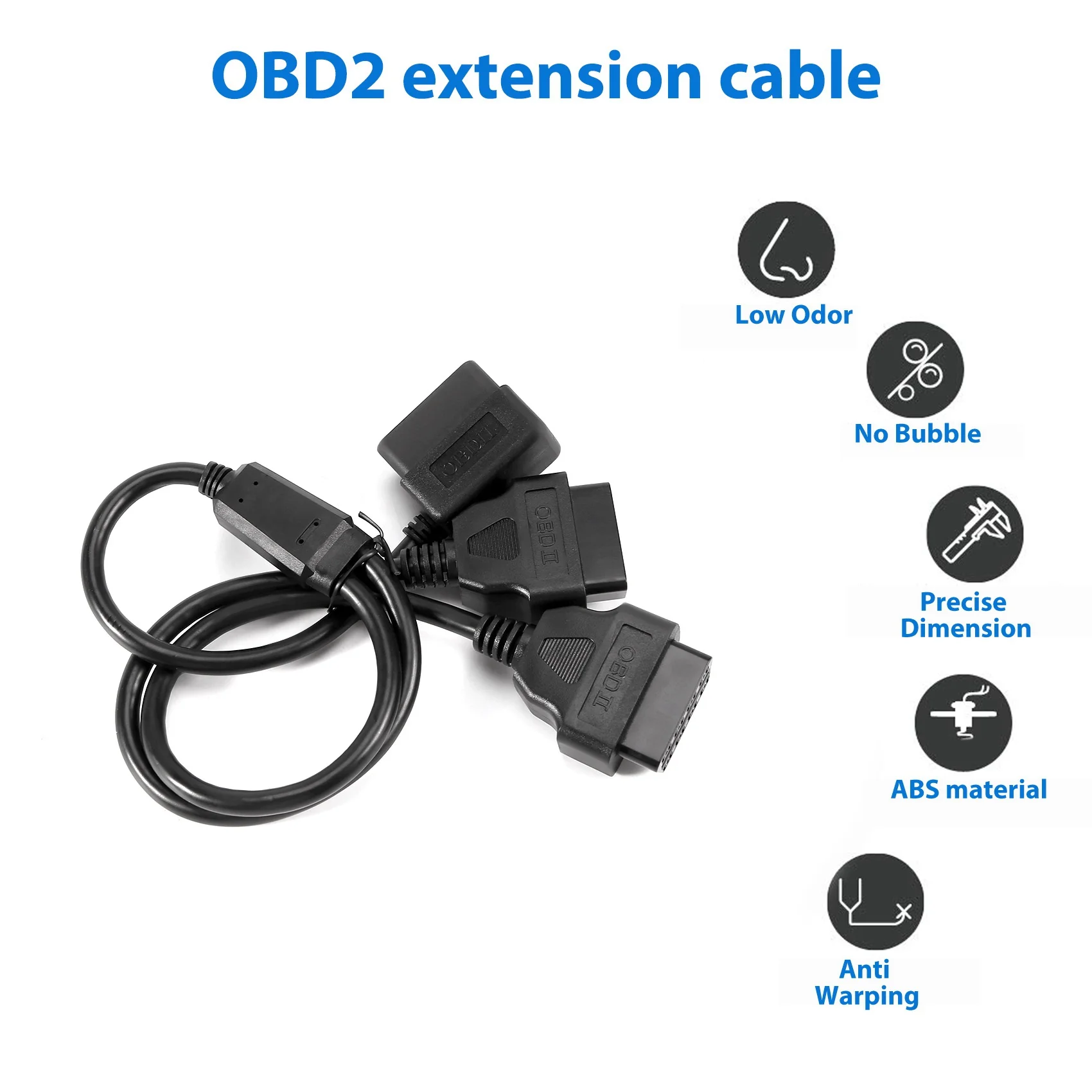 NEW HOT In Stock-50Cm Y Style OBD 2 OBDII Adapter Splitter Cable Male To Dual Female OBD2 Diagnostic-Tool Car Connector Cable