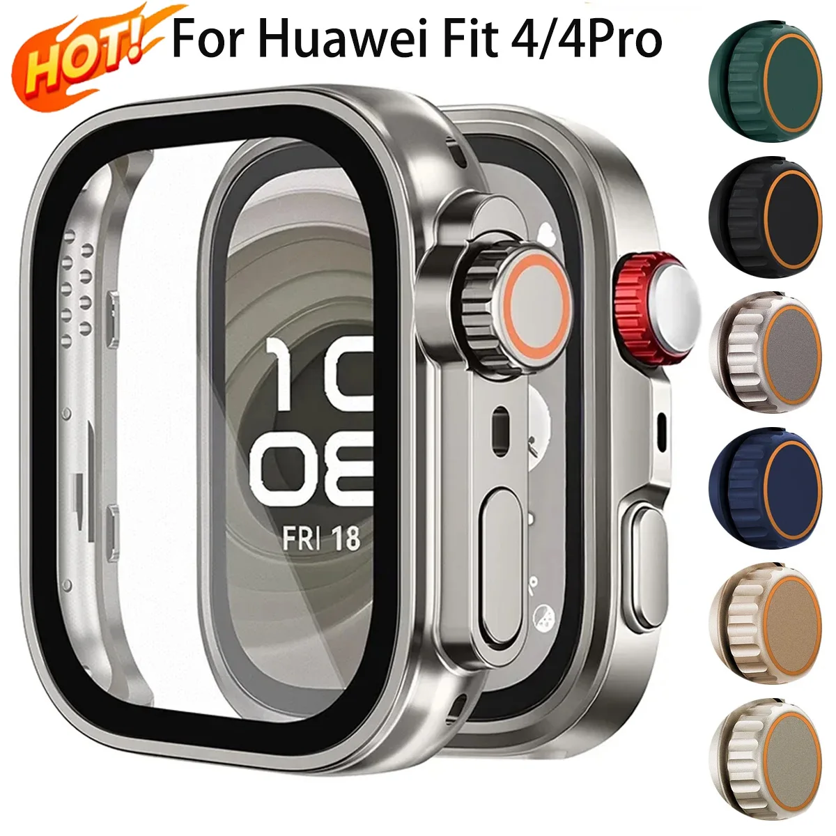 

HOT Case For Huawei watch Fit 4 Pro Screen Protector Tempered Glass PC Bumper Frame Change To Ultra Cover For huawei watch fit 4