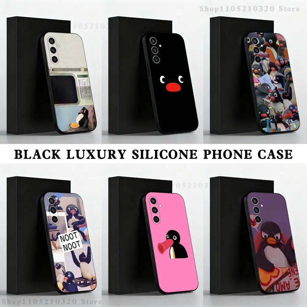 

Cute Art P-Pingu Penguin Phone Case For Samsung S25,S24,S21,S22,S23,S30,Ultra,S20,Plus,Fe,Lite,Note,10 Black Soft Shell