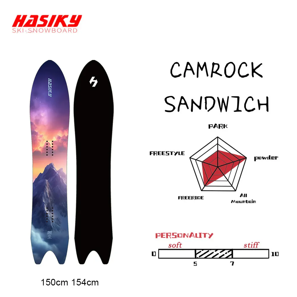 

Hasiky Hot Sale Winter Snowboarding Equipment Adult's Sport Style Wood Powder Snowboards
