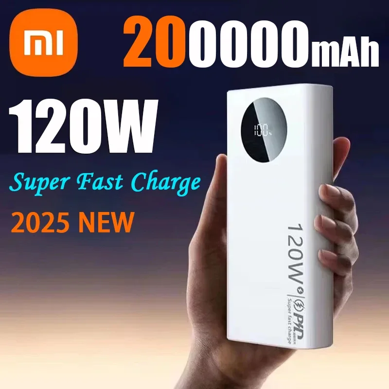 Xiaomi 200000mAh High Capacity Power Bank 120W Super Fast Charging Power Bank Portable Battery Charger For iPhone Samsung Huawei