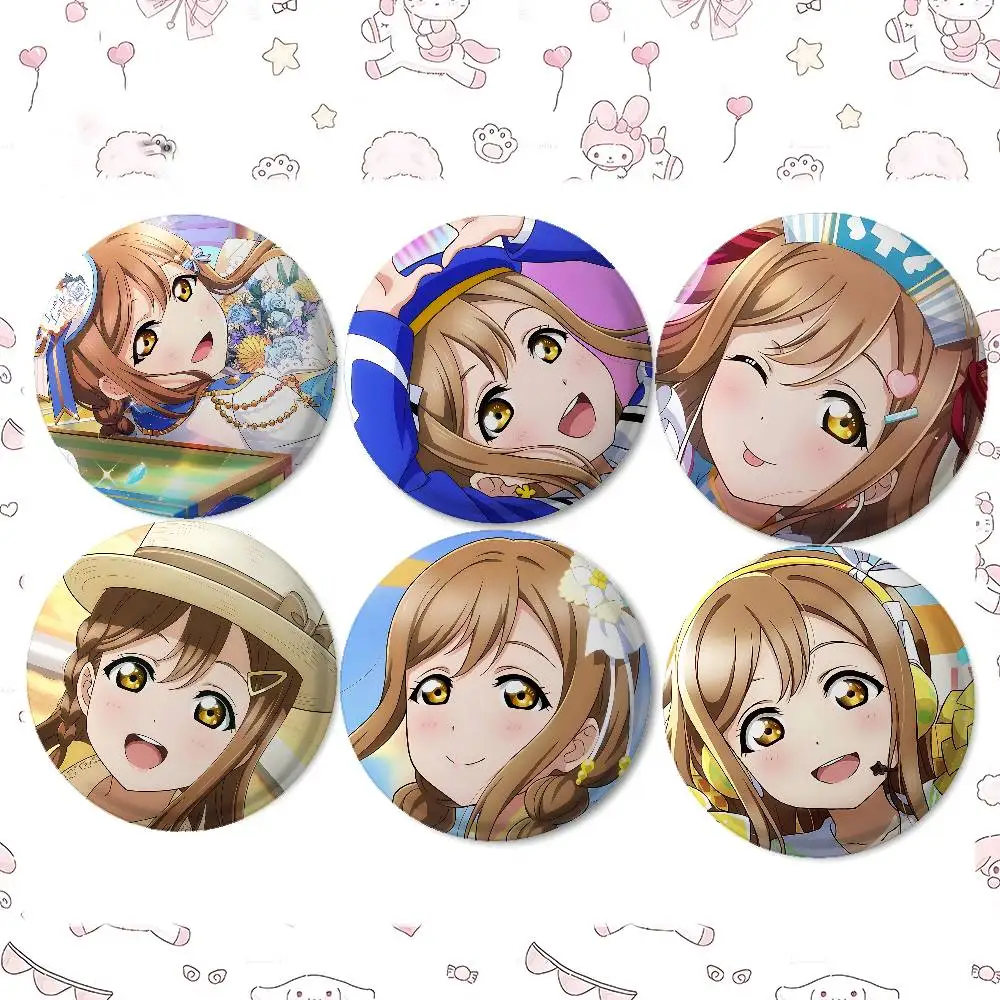 Anime Cartoon Hanamaru Kunikida Badges Peripheral Lapel Pins Tinplate Round Brooch For Shoulder Bag Accessories Souvenir Gifts