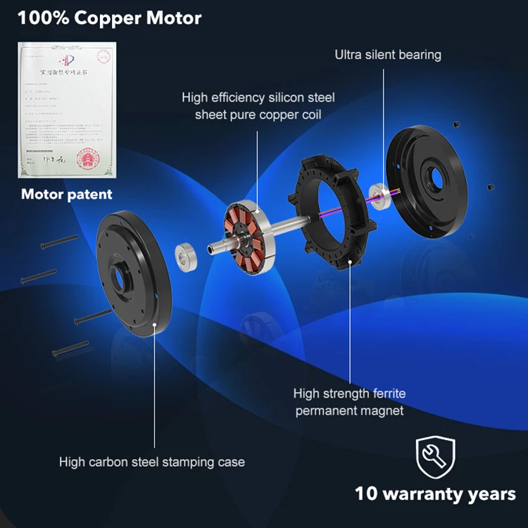 52 بوصة النحاس النقي موتور تيار مباشر التحكم عن بعد الذكية الأزرق الأسنان المتكلم الحديثة Bldc مروحة السقف مع مصباح ليد #4