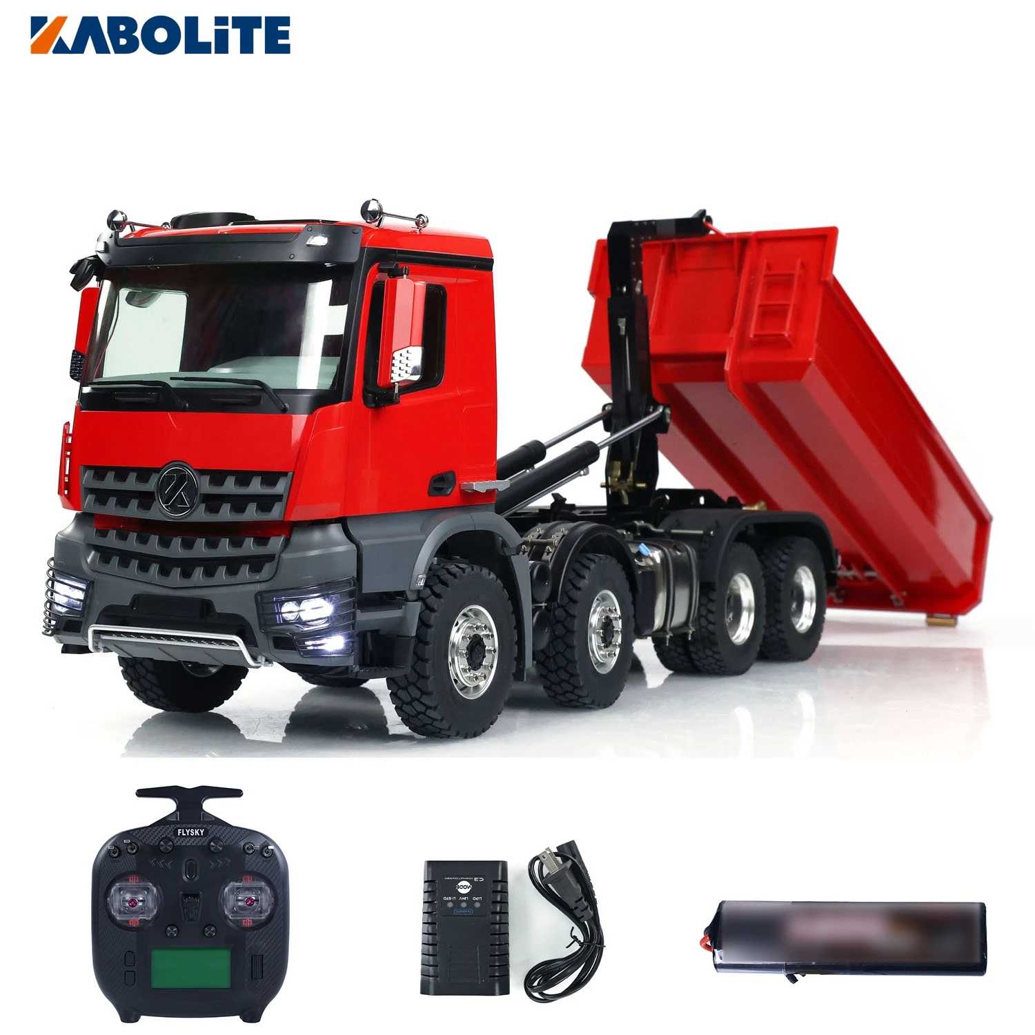 Em estoque kabolite 1/14 k3365 dumper carro metal 8x8 rc caminhão basculante hidráulico elevador hidráulico luzes simuladas som rc brinquedos