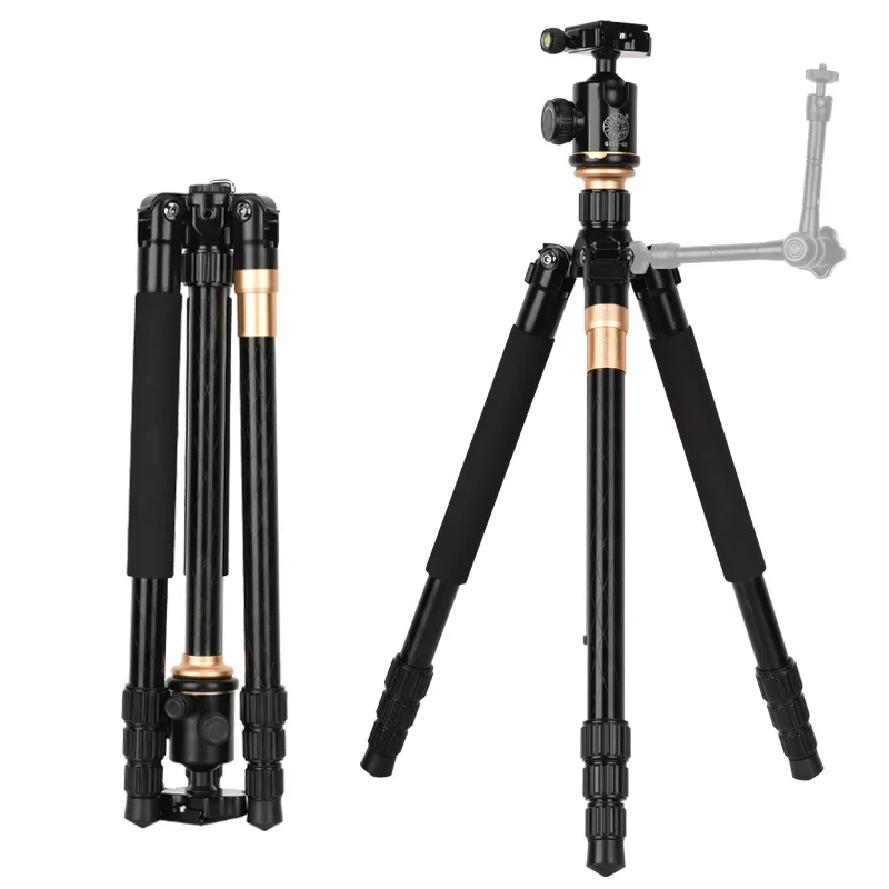 Fosoto Lightweight Q999 1/4 Screw Camera Tripod Stand Aluminum Travel Tripod Monopod Ball head For Phone Camera DSLR Sony Canon