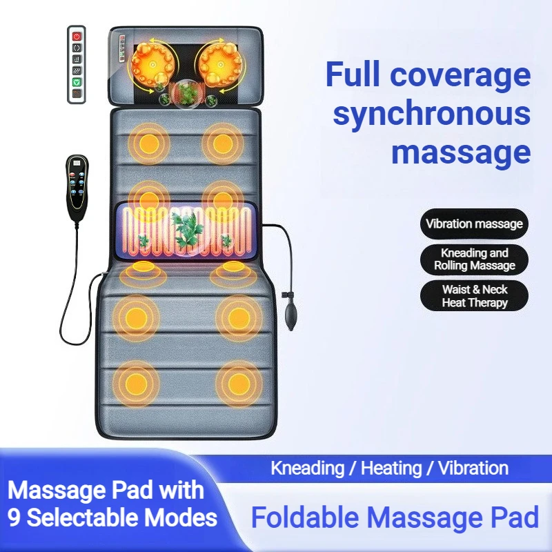 Whole Body Massaging Mat Multifunctional Foldable Ergonomic Bionic Heating Airbag Massage Cushion Comfortable Massage Device