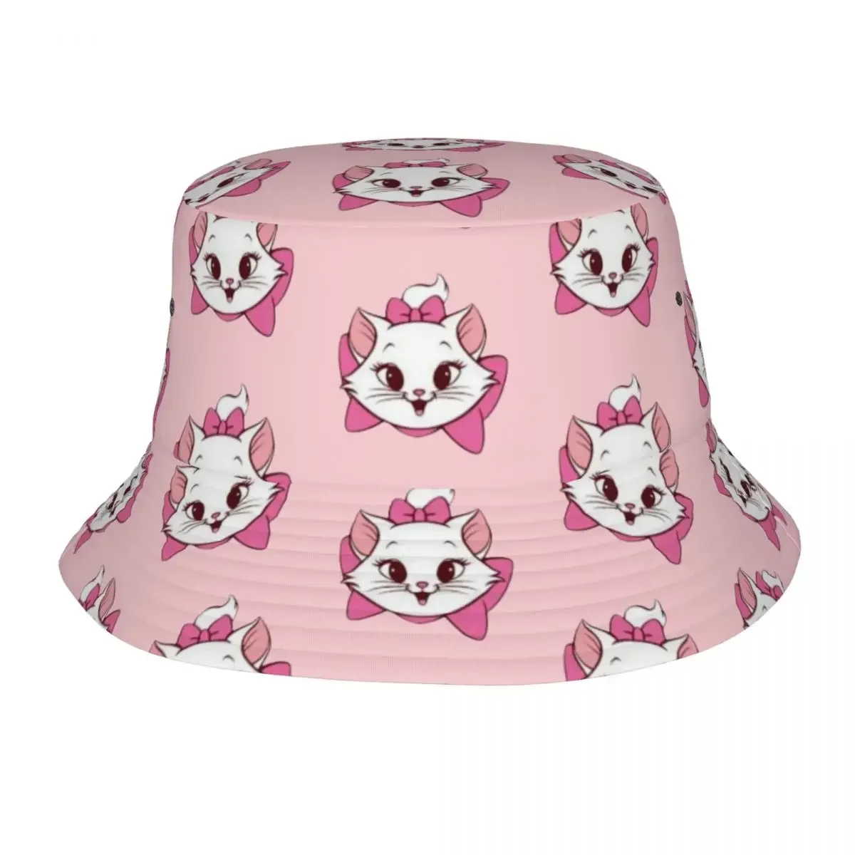 

Aristocats Cute Marie Cat Bucket Hat Hot Summer Headwear Stuff Fishing Caps for Outdoor Men Women Panamka Lightweight