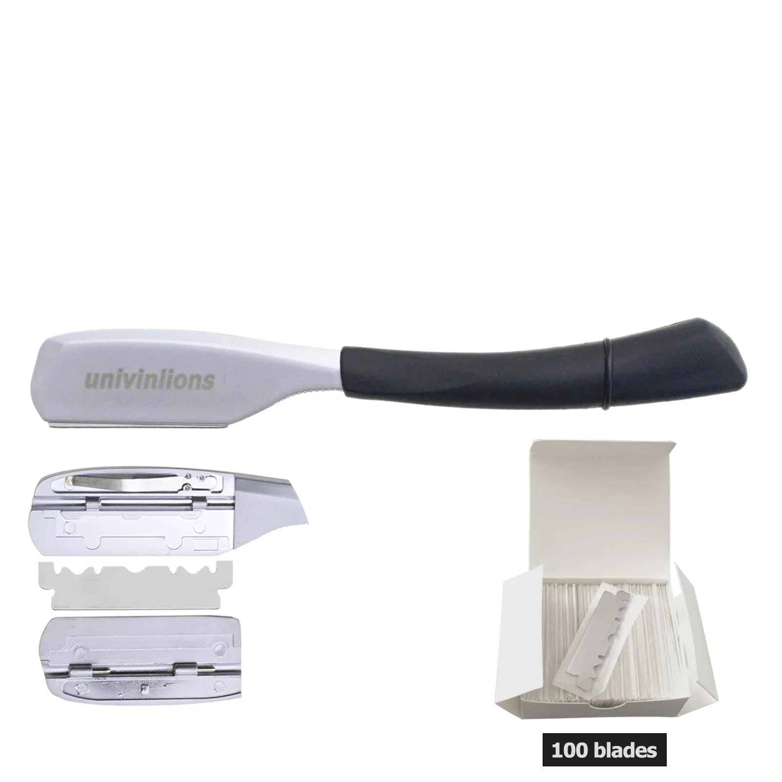 1 Razor+100 Blades Straight Shaving Dural Edge Razors Barber Hair Razor Spring Styling Shaver Beard Underarm Body Hair Removal