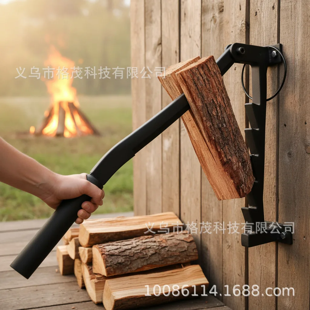 Manganese steel thickened wall-mounted firewood splitter Outdoor household farm labor-saving and efficient firewood cutting tool