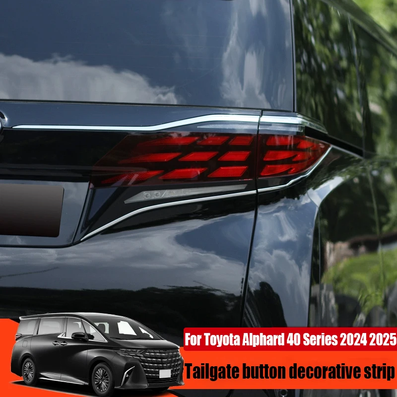 For Toyota Alphard 40 Series 2024 2025 rear trunk button decorative strip car exterior decoration products scratch resistant