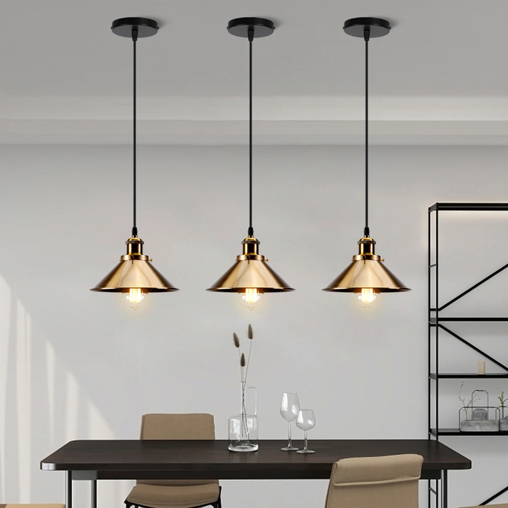 

Винтажный подвесной светильник в стиле лофт, промышленная люстра, ретро-подвесная лампа, абажур для кухни, столовой, спальни, домашнего освещения, E27
