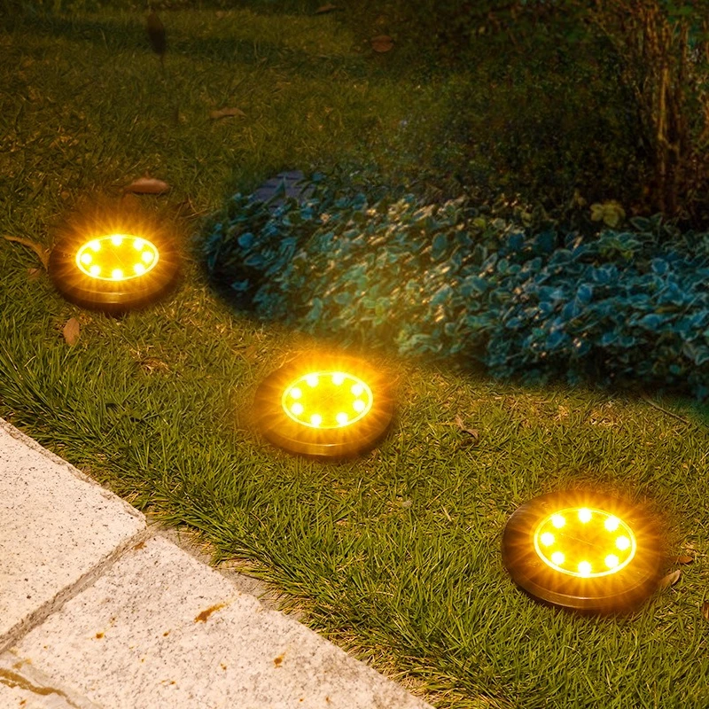 

8LED Solar Powered Stainless Steel In Ground Light Waterproof Outdoor Garden Lawn Landscape Lighting for Yard Pathway Driveway