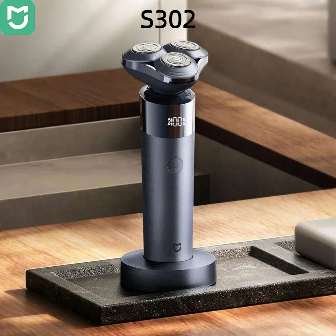 Nuevo Afeitadora eléctrica Xiaomi Mijia S302 IPX7, resistente al agua, pantalla Digital LED, 800mAh, afeitadora recargable tpye-c para hombres