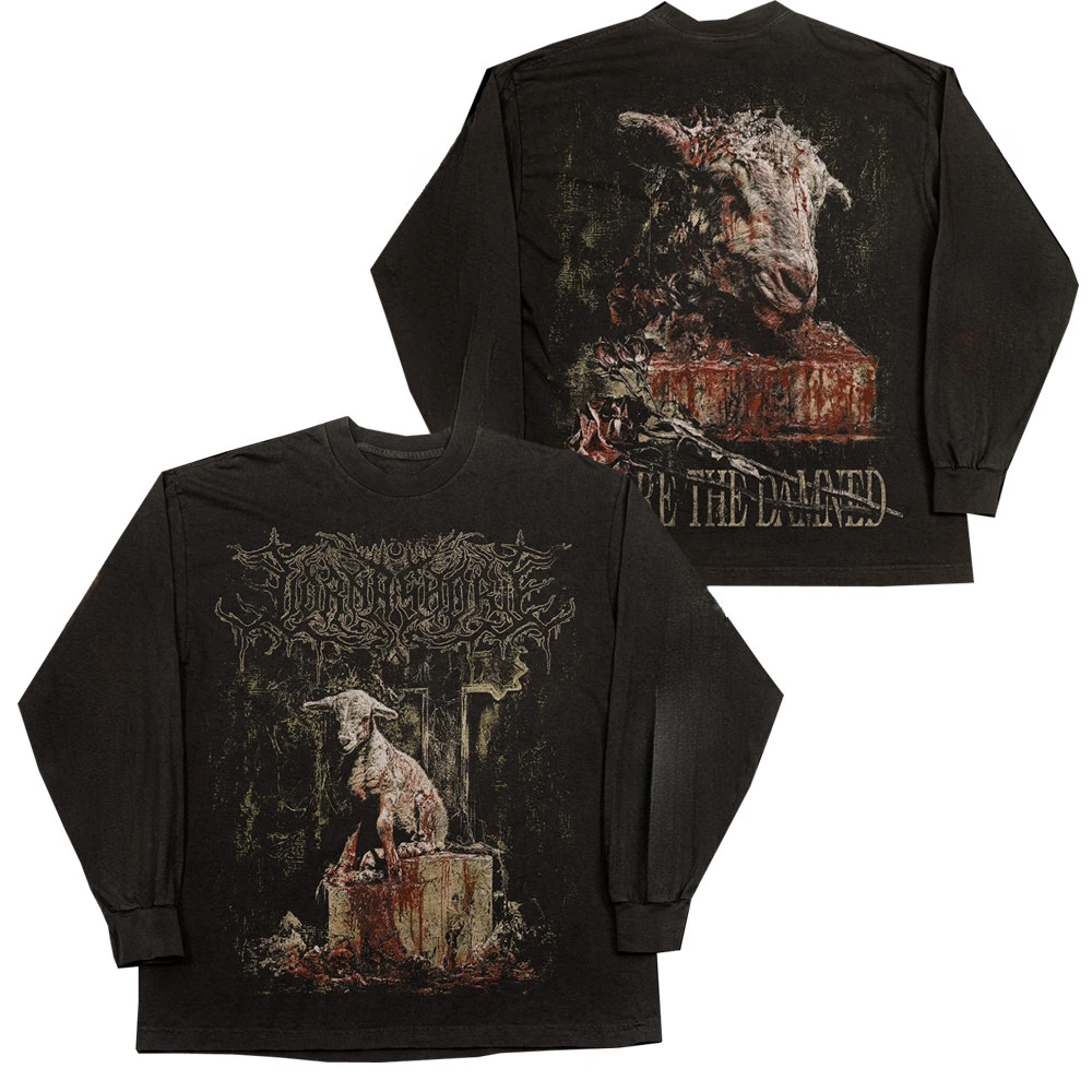 Novo álbum de punk masculino do Heavy Metal Rock da banda Lorna Shore - Camiseta americana de manga comprida com gola redonda