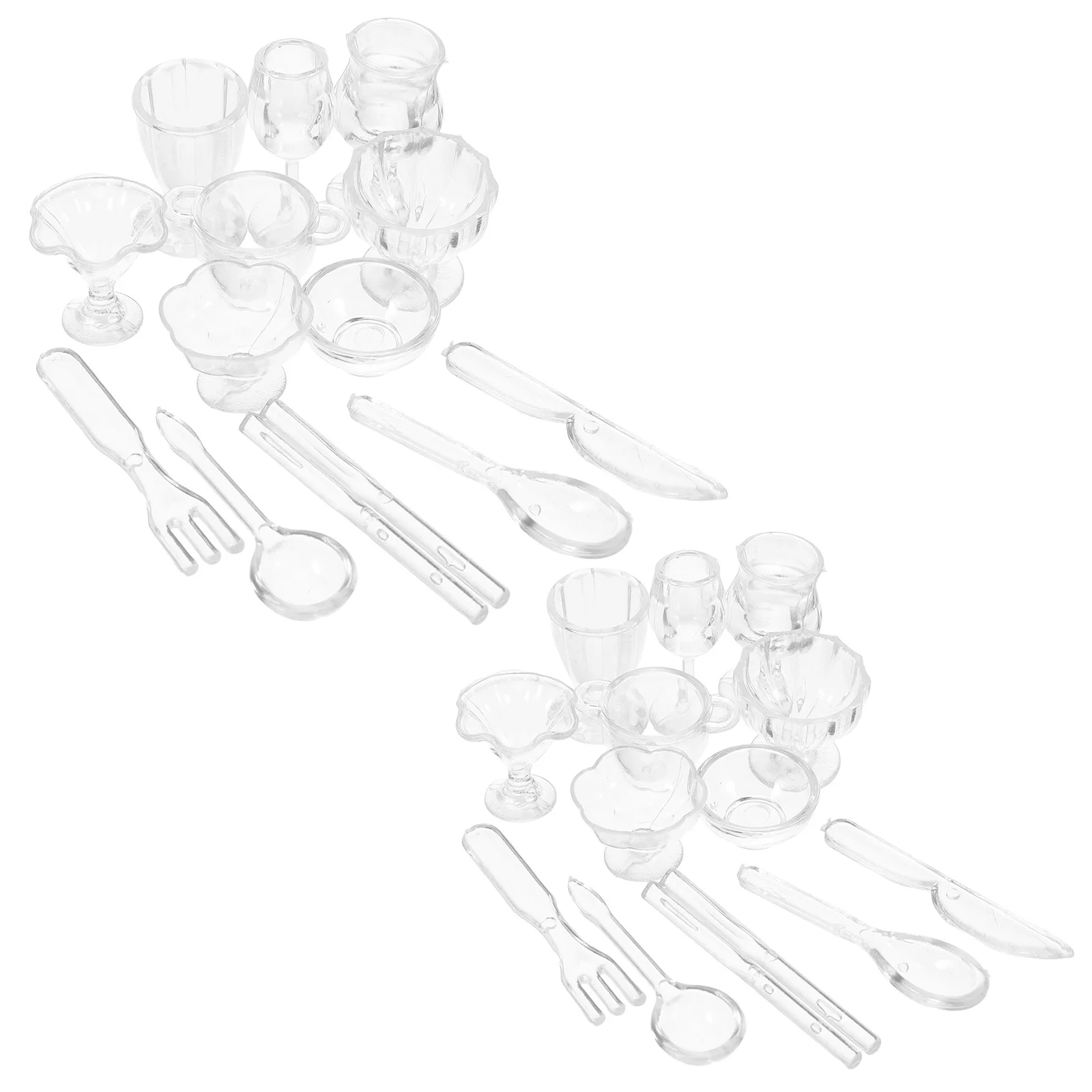 

26pcs Mini Ice Cream Set Realistic Plastic Dessert Bowls Spoons Small Simulation Play Equipment For Kids Birthday Party Game