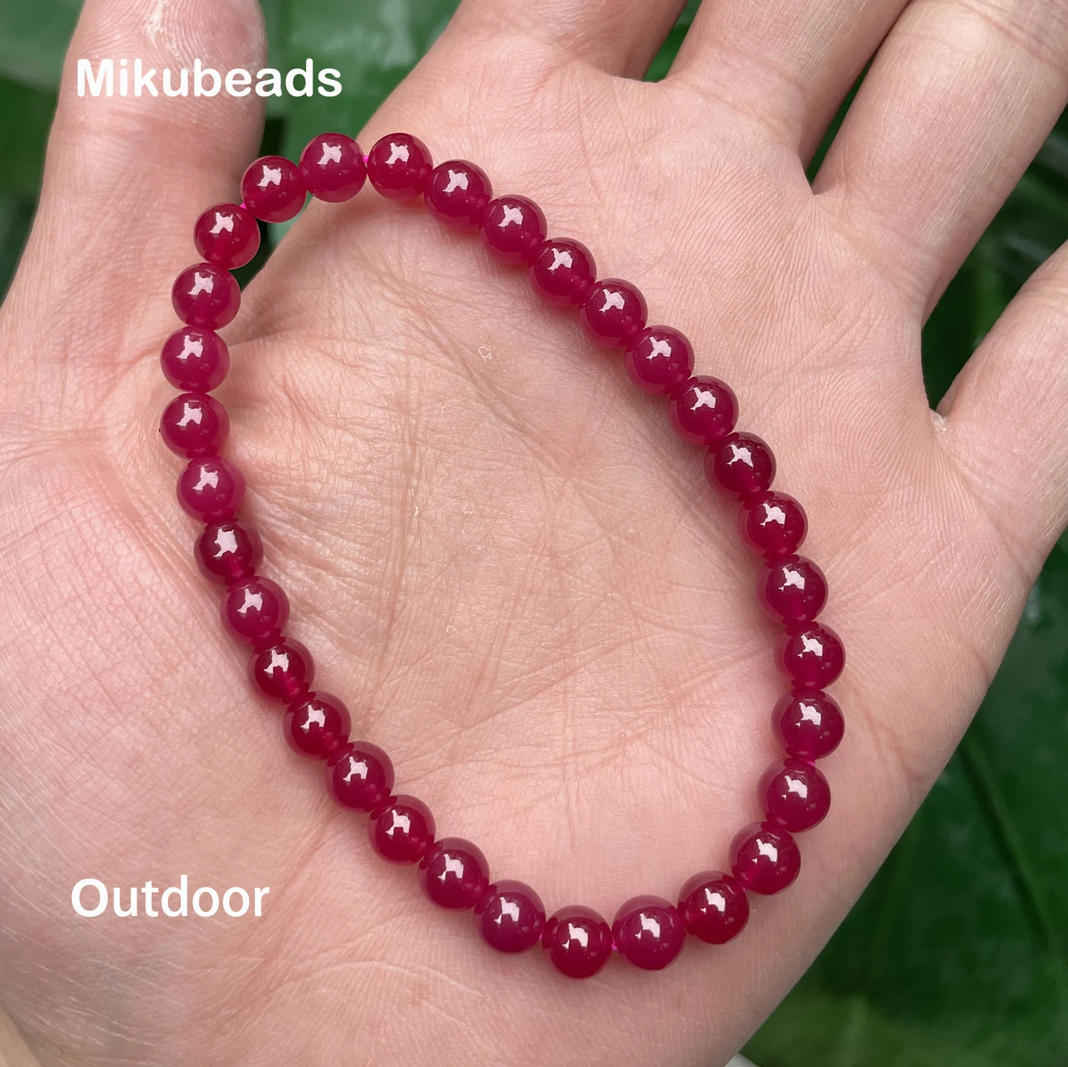 Wholesale 4mm 5mm 6mm 8mm Cultivate Ruby Smooth Round Loose Beads For Making Jewelry DIY Necklace Bracelet Srtand