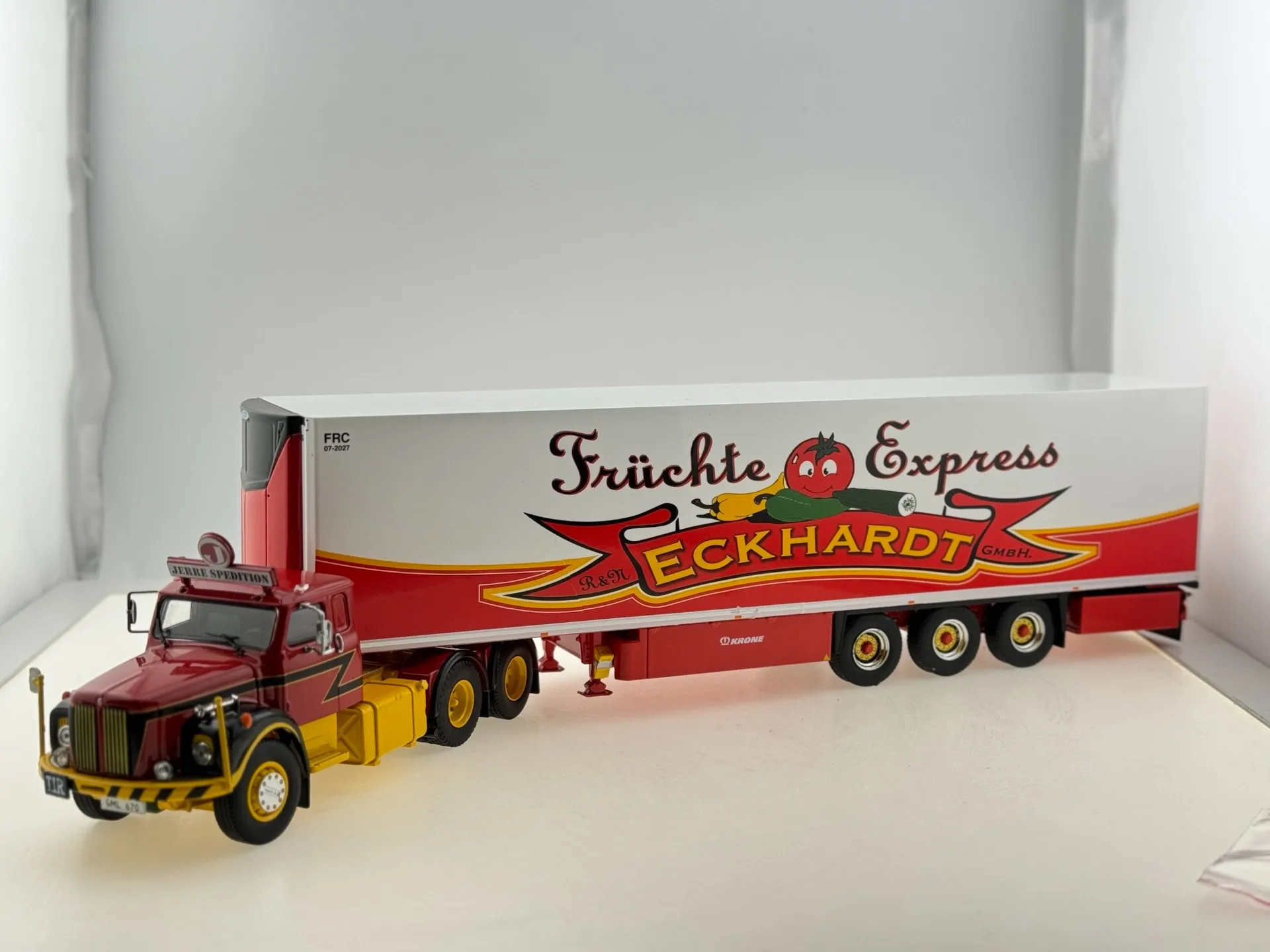 Tekno – camion conteneur moulé sous pression, échelle 1/50, modèle de voiture en résine, jouet à collectionner, cadeau, affichage Souvenir, ornement