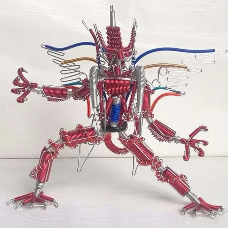 Guerrero del dragón volador, artesanías hechas a mano, robot de bricolaje, modelo de elaboración de alambre de aluminio