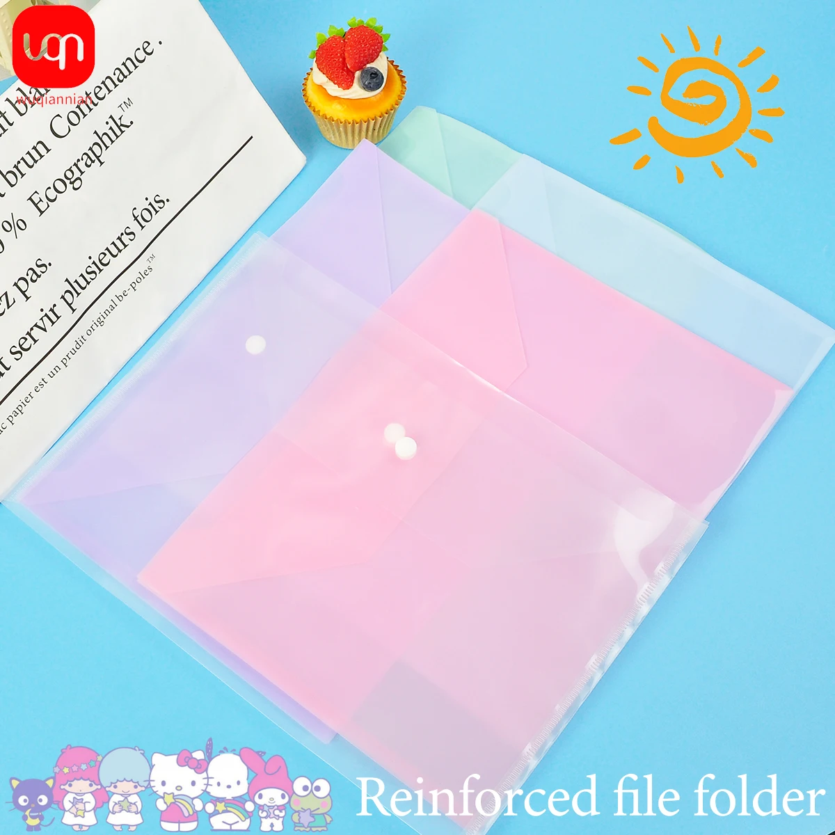 6pcs High-value Document bag, Transparent Design, Appearance Button, Can Store Home Office Materials, Induction Bag Waterproof