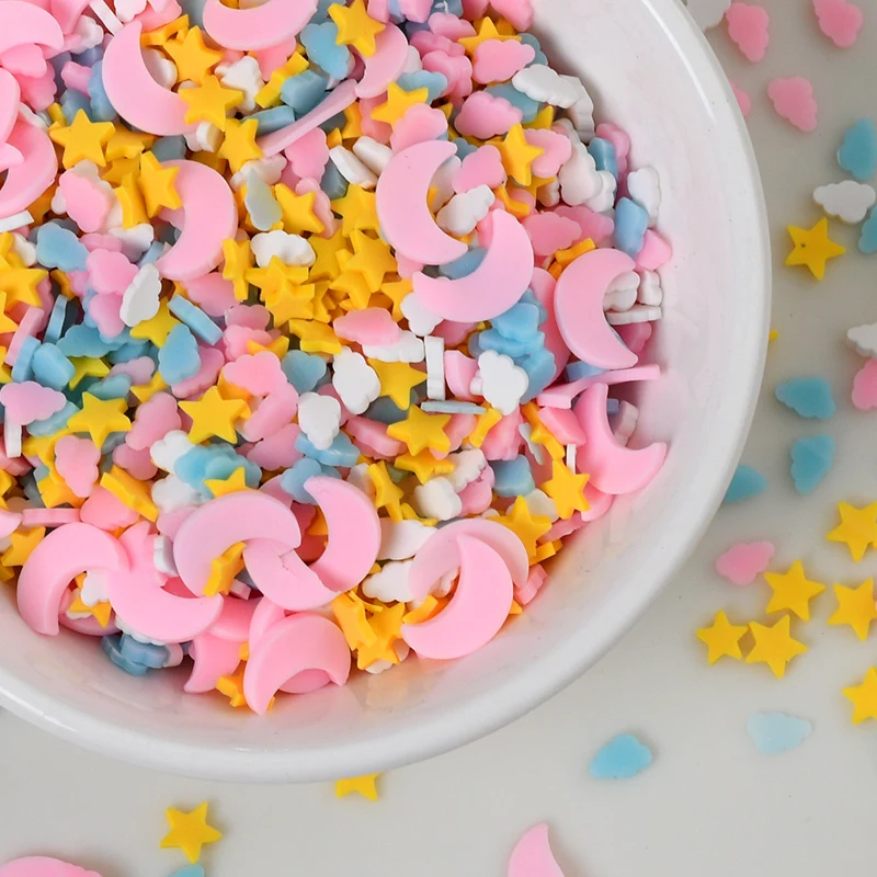 

20g/Lots Star Mix Moon Slices Polymer Hot Clay Sprinkle Scrapbooking Nail Art Decoration DIY Crystal Slime Filling Accessories