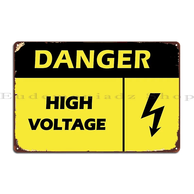 Elektrische Gevaar Hoogspanning Veiligheidswaarschuwing Label Stickers Metalen Plaque Grappige Ijzeren Club Muurschildering Club Tinnen Bord Poster