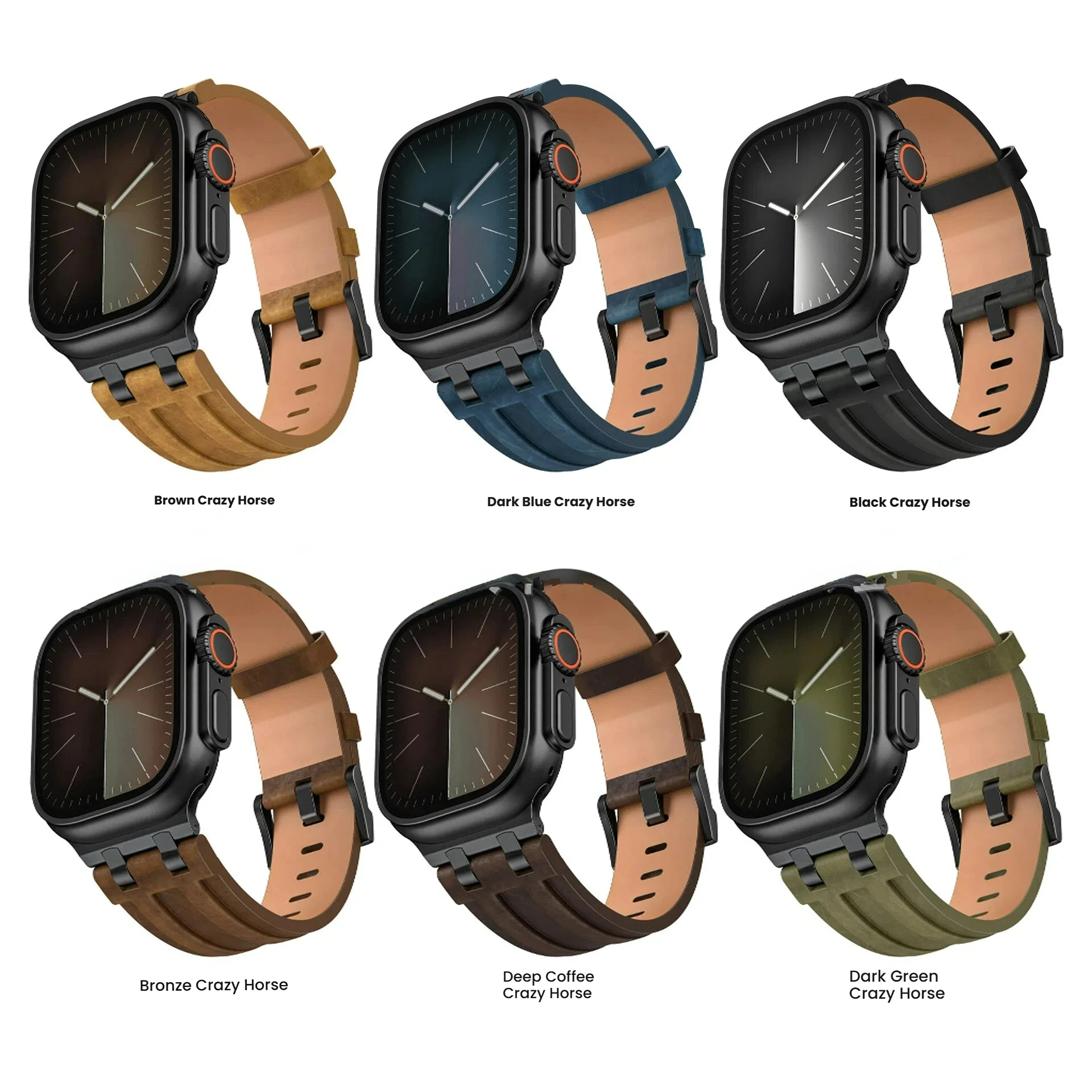 

Crazy Horse Leather Strap for Apple Watch Ultra3 Strap 11 10 9 8 7 6 5 4 SE genuine leather for iWatch 46mm 49mm 44mm 45mm Band