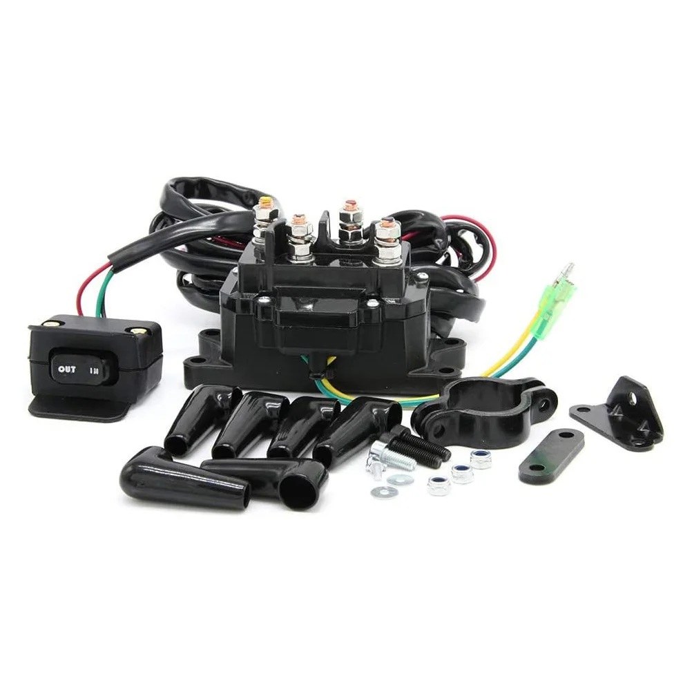 Winch Relay Solenoid Supply Automatic Universal 12V Vehicle Contactor Black Control Durable