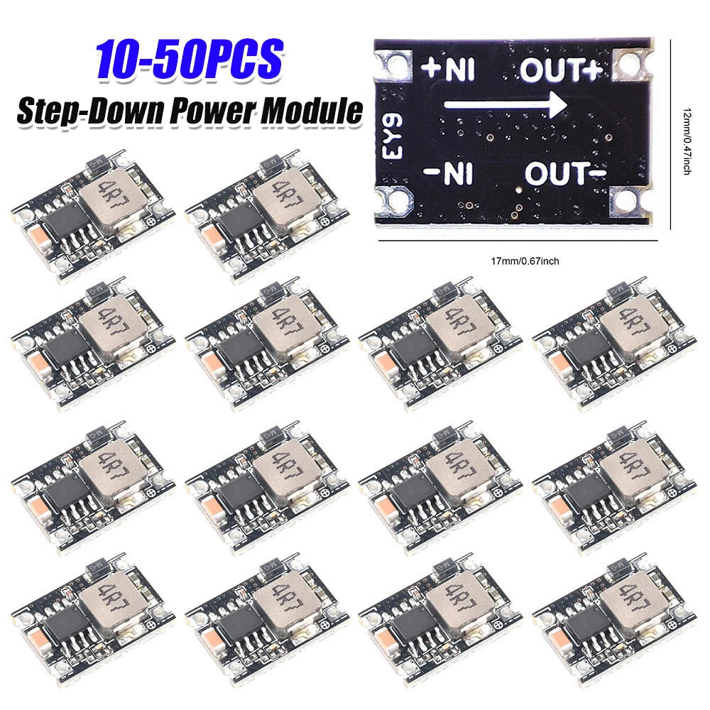 10-50PCS Mini DC-DC Buck Step Down Converter Board 5V-30V To 3.3V 5V 9V 12V Voltage Regulator PCB Board Power Buck Module