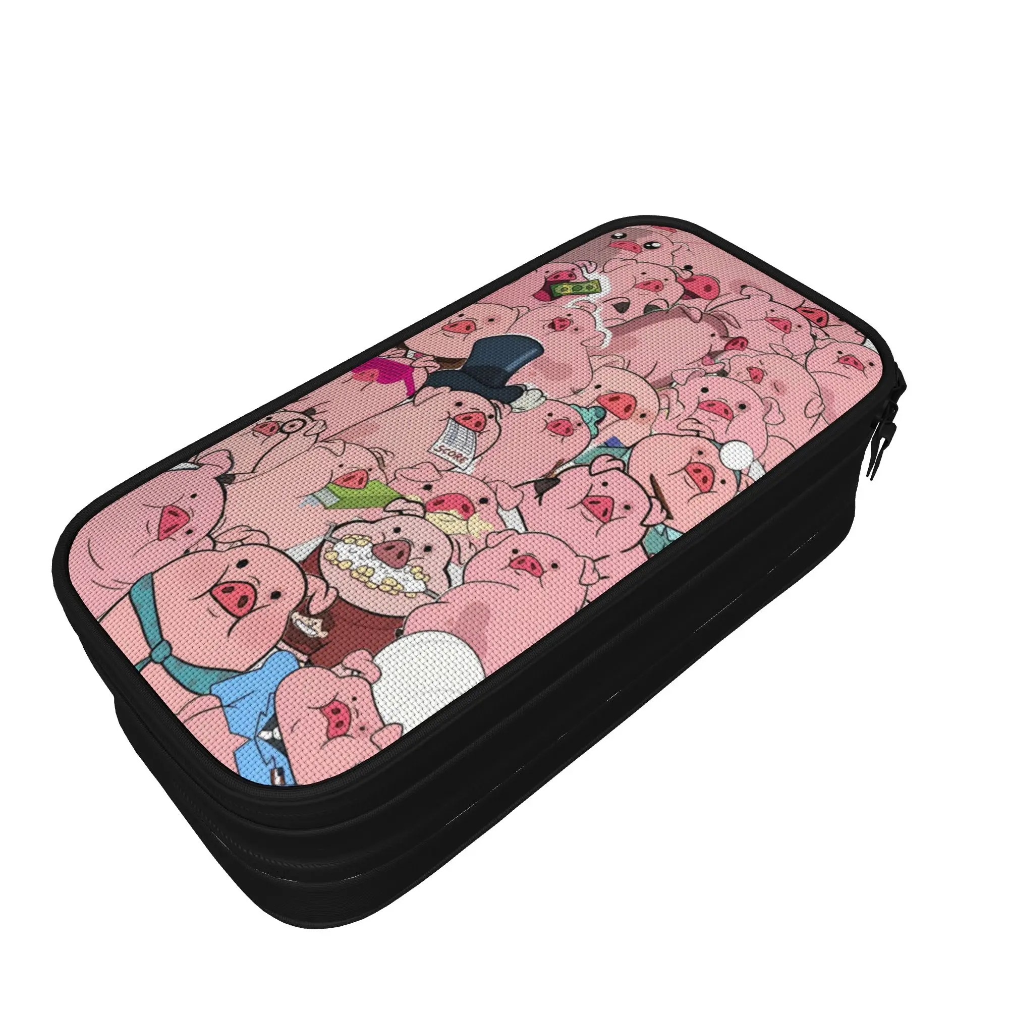 G-Gravity Falls Pencil Case  School Pencil Cases Double Layer Kids Kawaii Large Pencil Pouch Stationery Organizer