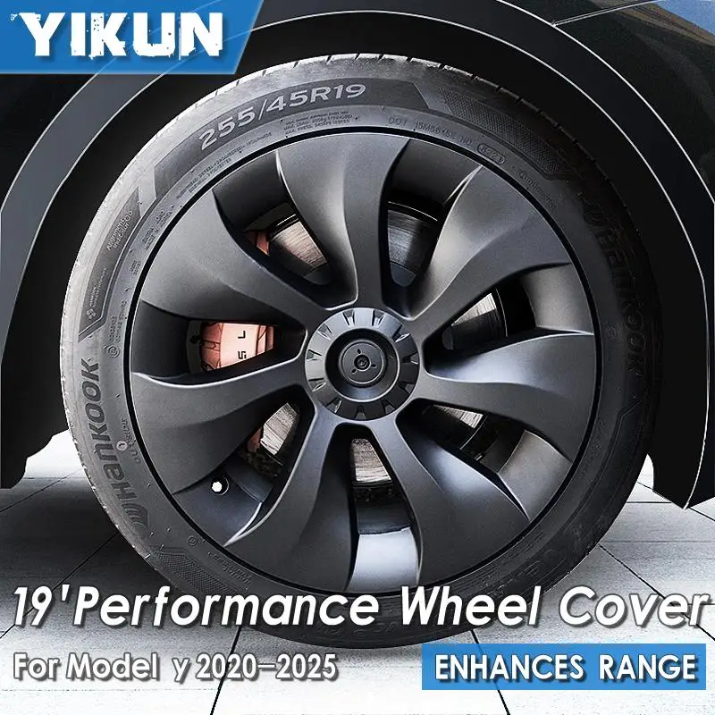 

YIKUN 4PCS Wheel Cover Performance Replacement for Tesla Model Y 19 Inch Gemini Wheel Caps Hubcap Full Cover 2020-2024 2023