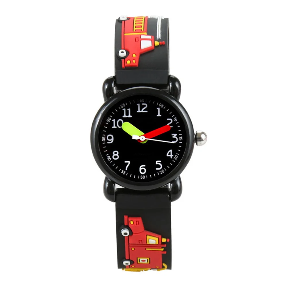 

Watch 's Cartoon Waterproof Quartz Primary School Black 3D Silicone Pupils