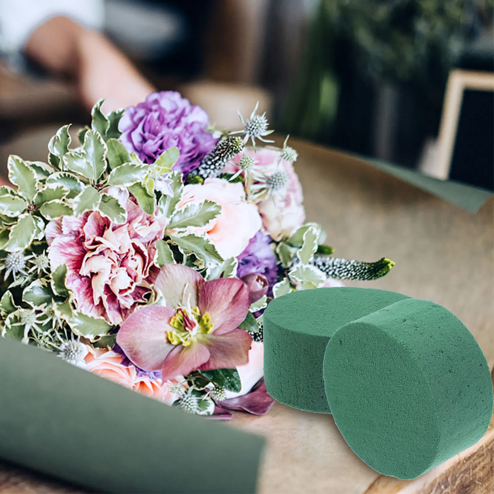 

8 Pcs Flower Arrangements Cylindrical Mud Arranging Supplies for Wedding Green Bakelite