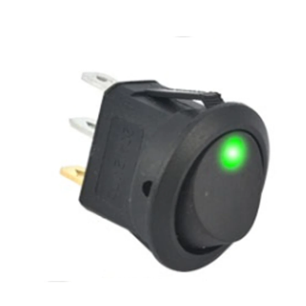 12V/24V ON/OFF Round Rocker Dot Switch Waterproof LED Light Luminescence Toggle Switches