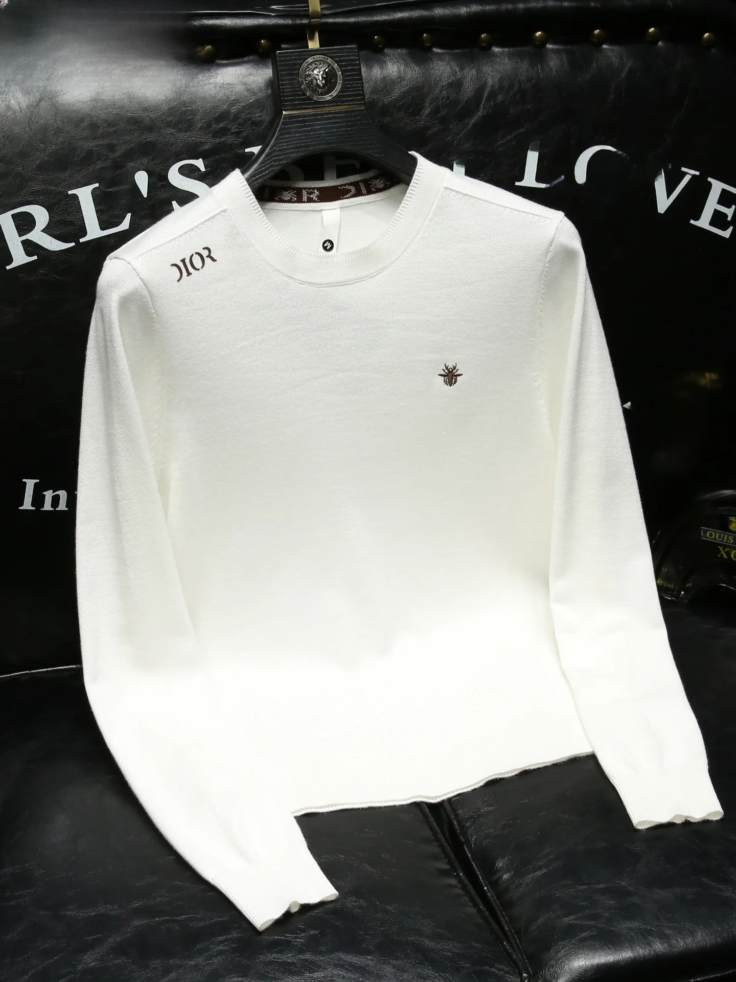 

Men's Slim Fit Knitted Sweater Faionable Thin Inner Wear Floral Embroidery Autumn New Arrival Youth Active Sle Long Sv...